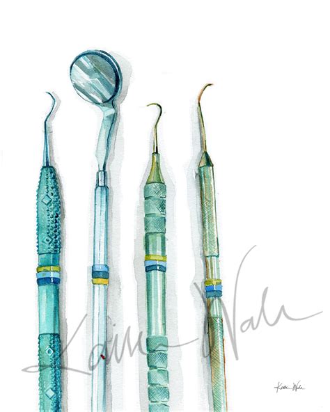 Dental Hygiene Instruments Watercolor Print Set | Hygienist Gift – Lyon Road Art