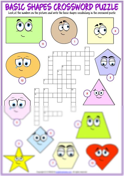 Solution Shapes Vocabulary Esl Crossword Puzzle Worksheet For Kids