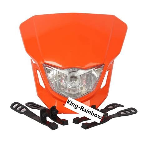 Orange Dual Sport Off Road Motorcycle Headlights Universal Head Lamp