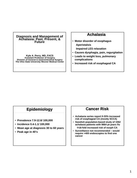 Pdf Diagnosis And Management Of Achalasia Achalasia Past Motility