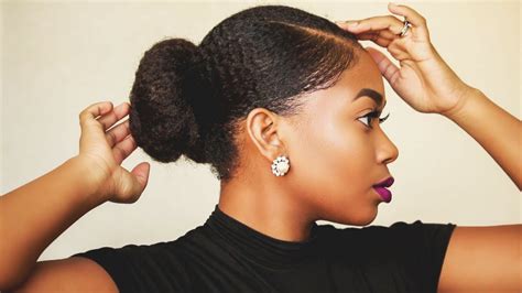 Sleek Realistic Faux Bun Thick Short Natural Hair Youtube