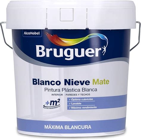 Bruguer Blanco Nieve Plástica Pintura para paredes 4L Amazon es