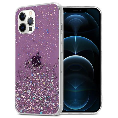 Pokrowiec Do Apple Iphone Pro Max Etui W Fiolet Z Brokatem Glitter