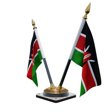 Kenya 3d Illustration Double V Desk Flag Stand 11285099 PNG