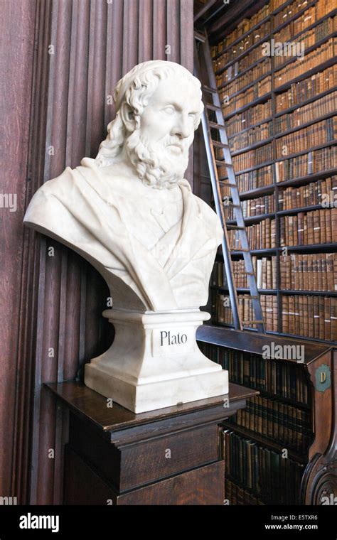 Kopf Skulptur Von Plato In Der Long Room In Der Trinity College Library