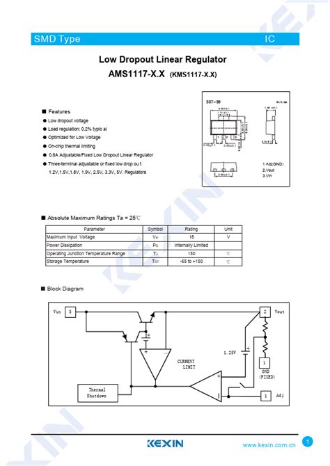 AMS1117 5 0 Datasheet Low Dropout Linear Regulator