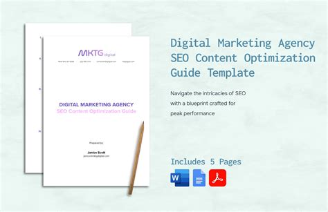 Digital Marketing Agency Seo Content Optimization Guide Template In Pdf