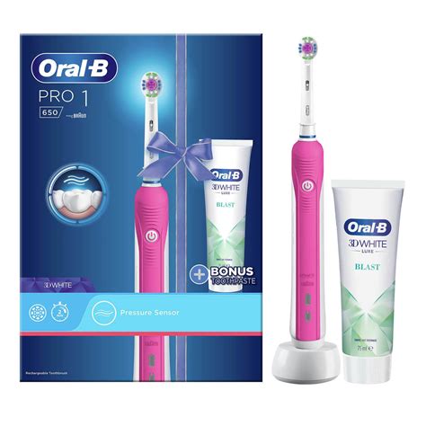 Oral B Pro Electric Toothbrush And Toothpaste Pink Lookfantastic