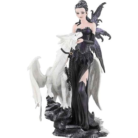 Gothic Fairy with Pet Dragon Statue