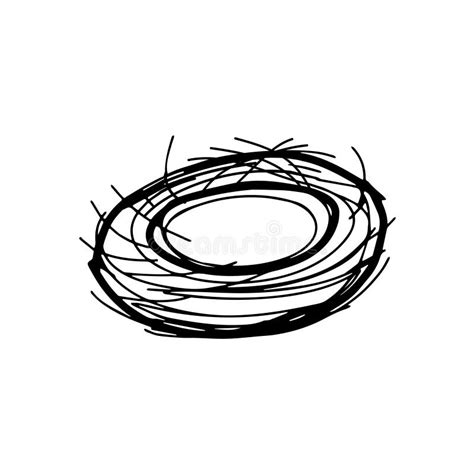 Empty Bird Nest Clip Art Black And White