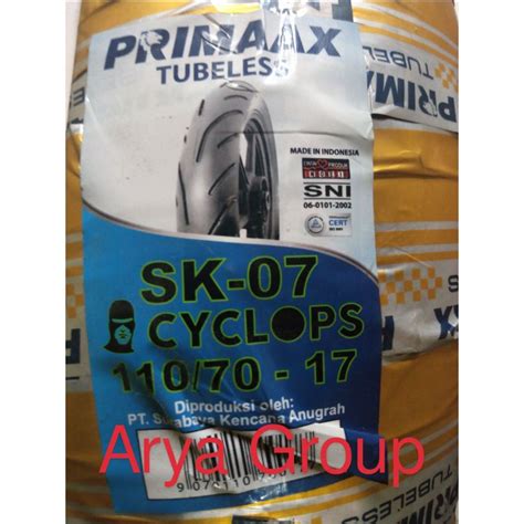 Jual Ban Tubeless Primaax 110 70 17 SK 07 90 80 17 Primax SK 07