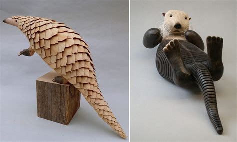 Charming Wooden Animal Sculptures Designed with Articulated Torsos and ...