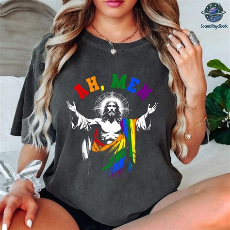 Jesus Ah Men Rainbow Shirt Gay Jesus Tshirt Christian Lgbt Pride LGBT Support Shirt LGBT