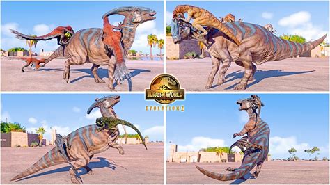 Dominion Parasaurolophus Vs All Pack Hunting Dinosaurs Fight Animations 🦖 Jurassic World