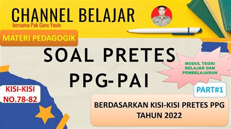 Soal Pretes Ppg Pai Dan Pembahasannya Sesuai Kisi Kisi Materi