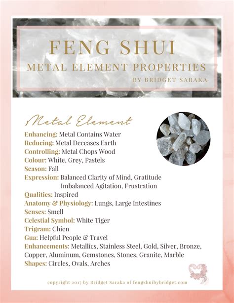 Feng Shui Five Element Properties Metal Element Feng Shui By