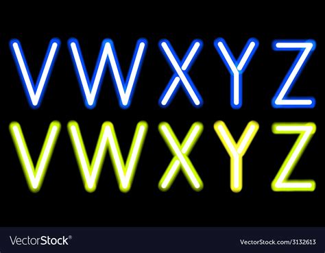 Neon alphabet Royalty Free Vector Image - VectorStock