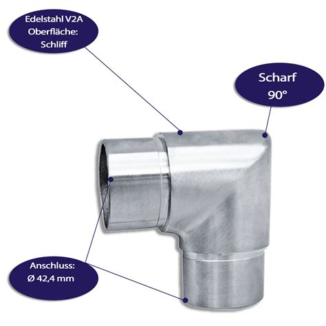 Rohrbogen Steckfitting Edelstahl Drm Mm Scharf Rohrverbinder