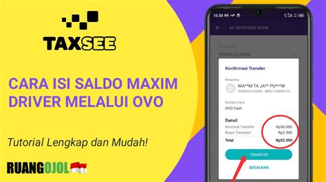 Cara Isi Saldo Taxsee Maxim Lewat Ovo Terbaru Mudah Dan Aman