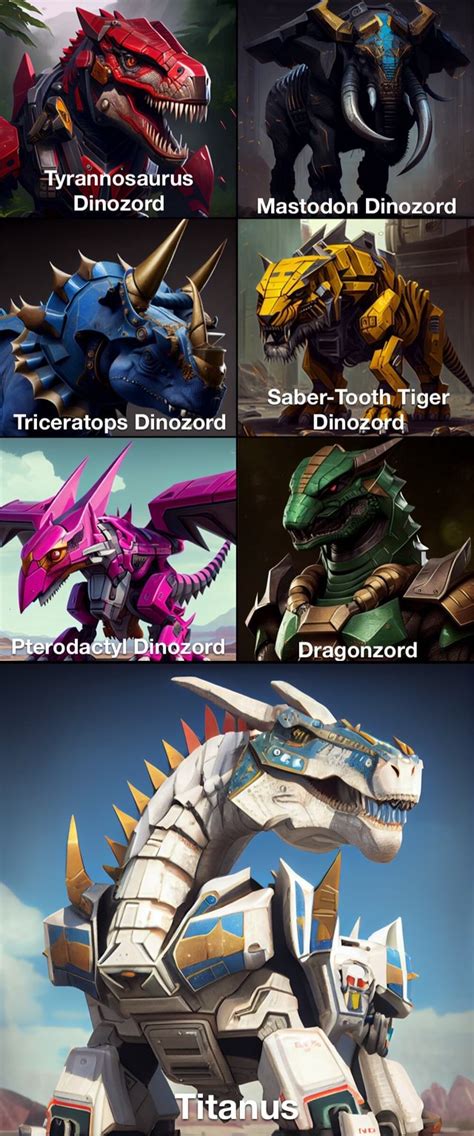 Tyrannosaurus Dinozord I Mastodon Dinozord Saber Tooth Tiger