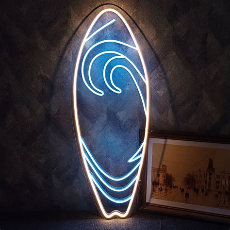 Surf Neon Sign Neon Surfboard Decor Surfing Neon Light Surfer Gift