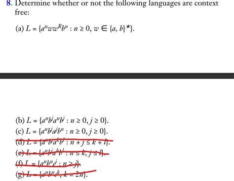 Solved Determine Whether Or Not The Following Languages Chegg