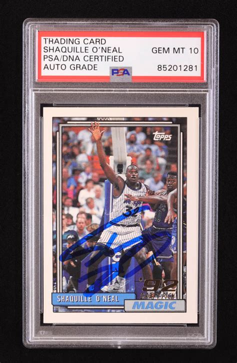 Shaquille O Neal Signed Topps Rc Psa Autograph Graded