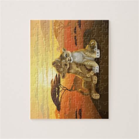 Lion King Simba Nala At Sunset Jigsaw Puzzle Zazzle