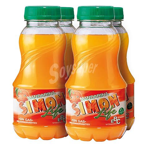 Simon Life Zumo De Mandarina Simon Life Pack De 4 Botellas De 20 Cl