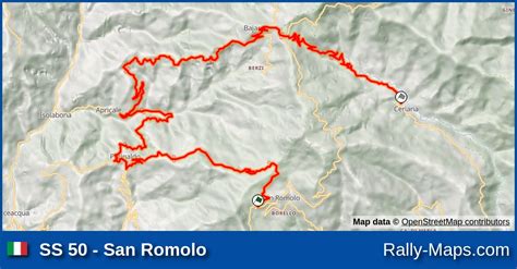 Mapa Harmonogram Profil Elewacji Os San Romolo Rallye