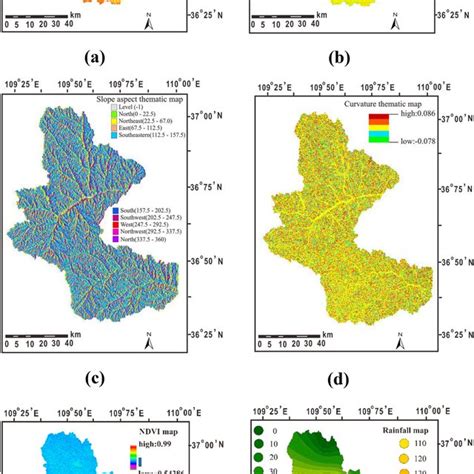 The Thematic Maps For Topography Factors A Elevation B Slope Angle C