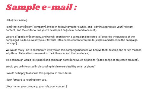 Influencer Collaboration Email Template