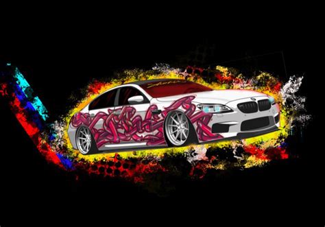 Bmw Graffiti Car Shoker Style Background Wallpaper Colorful