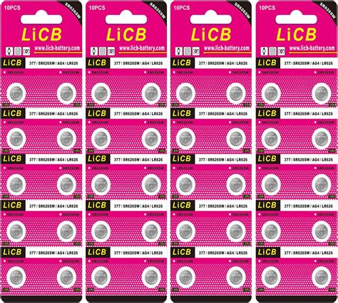 Amazon LiCB 40 Pack Watch Batteries Replacement SR626SW 377 377A