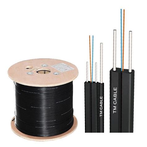 Ftth Flat Drop Fiber Optic Cable Single Mode 4 Cores Novel Groove Design