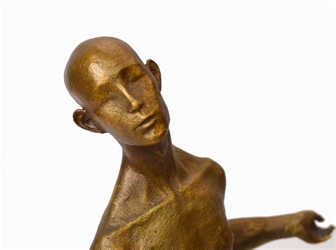 Abstract Art Statue Bronze Male Nude Naked Figurine