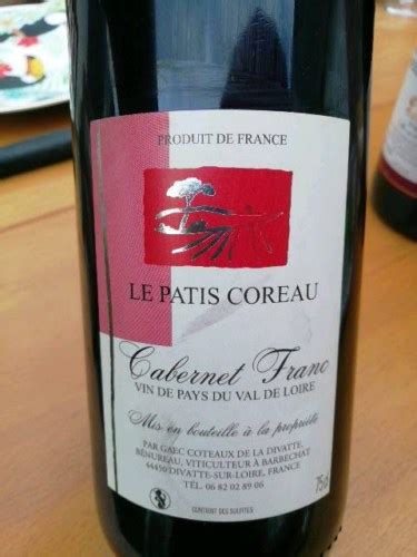 Gaec Des C Teaux De La Divatte La Patis Coreau Cabernet Franc Vivino Us