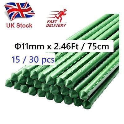 Set Of Plastic Coated Metal Garden Plant Support Sticks Mm