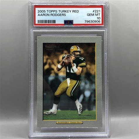 2005 Aaron Rodgers Topps Turkey Red 221 Rookie Card RC PSA 10 EBay