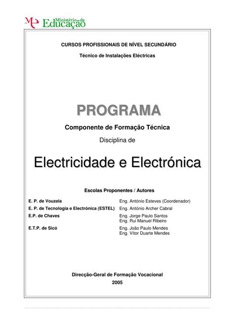 PDF PROGRAMA Esfb Pt PDF FilePrograma De ELECTRICIDADE E