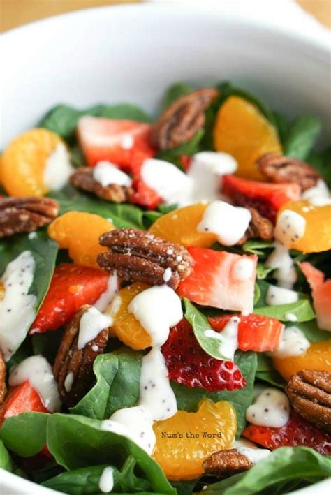 Strawberry Spinach Salad With Oranges And Pecans Nums The Word