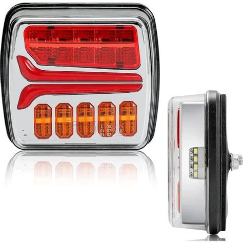 Feux Arrière De Remorques Led 12 24V 2Pcs Éclairage De Caravane