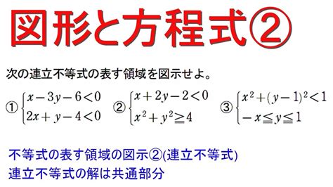 図形と方程式② 不等式の表す領域の図示②（連立不等式） Youtube