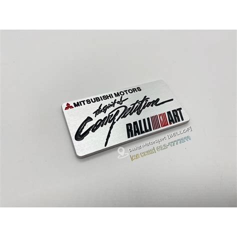 Mitsubishi Ralliart The Spirit Of Competition Steel Plate Emblem Badge