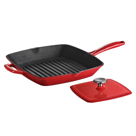 Tramontina Gourmet Enameled Cast Iron 11 In Grill Pan With Press Home