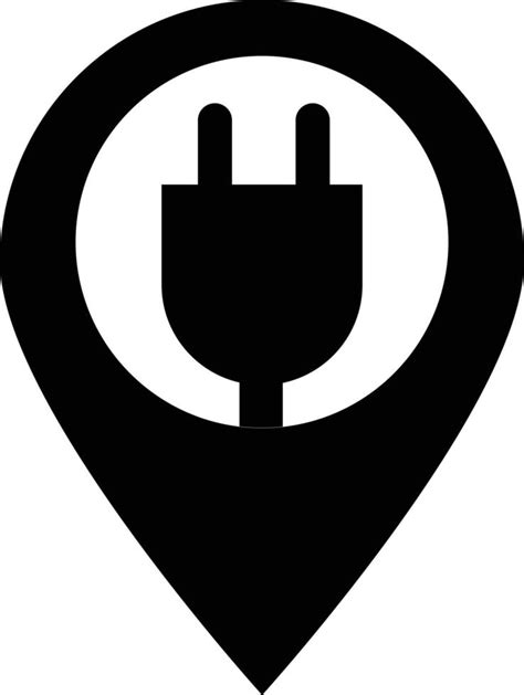 Electric Car Charge Station Map Pin Icon On White Background Electric