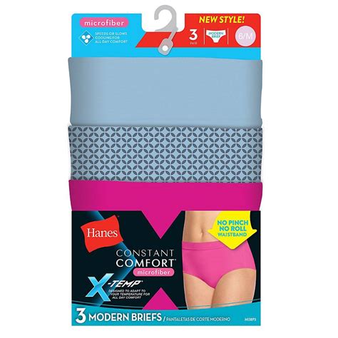 Hanes X Temp® Constant Comfort® Womens Microfiber Modern Brief Panties P3 3 Pack