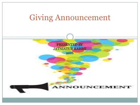 Giving Announcement