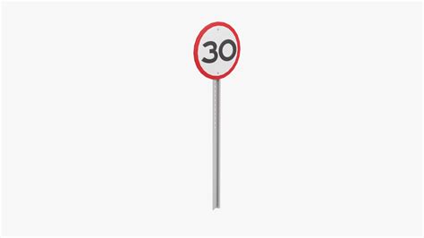 3d Speed Limit Road Sign 30 Turbosquid 2212809