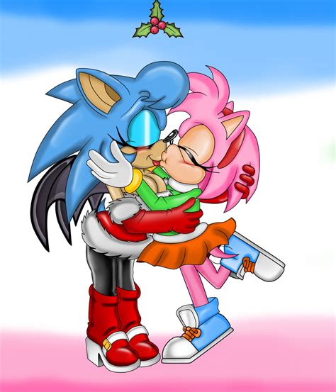 Silver The Hedgehog And Amy Rose Kissing